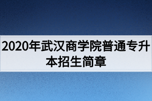 2020年武汉商学院普通专升本招生简章