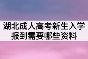 湖北成人高考新生入学报到需要哪些资料