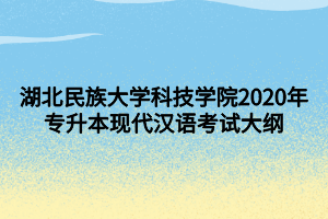 湖北民族大学科技学院2020年专升本现代汉语考试大纲