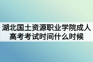 湖北国土资源职业学院成人高考考试时间什么时候