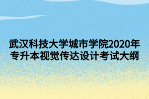 武汉科技大学城市学院2020年专升本视觉传达设计考试大纲