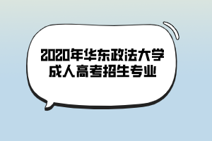 2020年华东政法大学成人高考招生专业