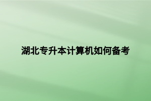 湖北专升本计算机如何备考