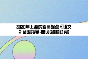 2020年上海成考高起点《语文》备考指导_连词(结构助词)