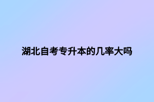 湖北自考专升本的几率大吗