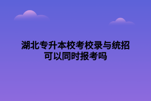 湖北专升本校考校录与统招可以同时报考吗