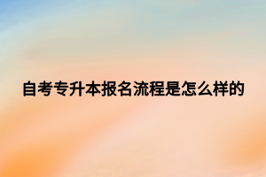 自考专升本报名流程是怎么样的