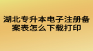 湖北专升本电子注册备案表怎么下载打印？