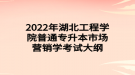 2022年湖北工程学院普通专升本市场营销学考试大纲