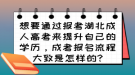 想要通过报考湖北成人高考来提升自己的学历，成考报名流程大致是怎样的?