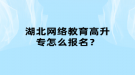 湖北网络教育高升专怎么报名