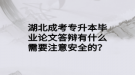 湖北成考专升本毕业论文答辩有什么需要注意安全的？