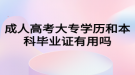 成人高考大专学历和本科毕业证有用吗