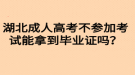 湖北成人高考不参加考试能拿到毕业证吗？