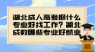 湖北成人高考报什么专业好找工作？湖北成教哪些专业好就业？