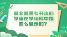 湖北普通专升本的学籍在学信网中是怎么显示的？