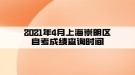 2021年4月上海崇明区自考成绩查询时间