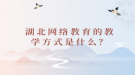 湖北网络教育的教学方式是什么？