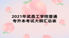 2021年武昌工学院普通专升本考试大纲汇总表