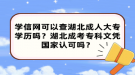 学信网可以查湖北成人大专学历吗？湖北成考专科文凭国家认可吗？