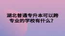 湖北普通专升本可以跨专业的学校有什么？