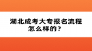 湖北成考大专报名流程怎么样的？