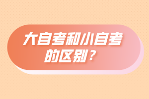 大自考和小自考有什么区别？