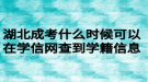 湖北成考什么时候可以在学信网查到学籍信息