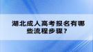 湖北成人高考报名有哪些流程步骤？