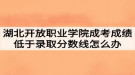 湖北开放职业学院成考成绩低于录取分数线怎么办