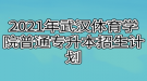 2021年武汉体育学院普通专升本招生计划