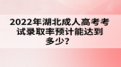 2022年湖北成人高考考试录取率预计能达到多少？