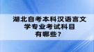 湖北自考本科汉语言文学专业考试科目有哪些？