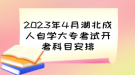 2023年4月湖北成人自学大专考试开考科目安排