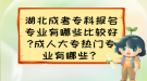 湖北成考专科报名专业有哪些比较好?成人大专热门专业有哪些？