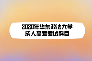 2020年华东政法大学成人高考考试科目