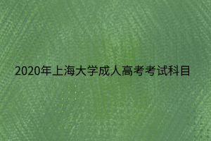 2020年上海大学成人高考考试科目