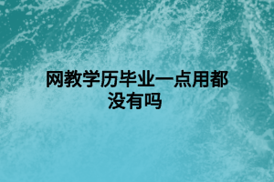 网教学历毕业一点用都没有吗