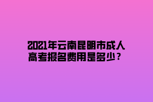 2021年云南昆明市成人高考报名费用是多少？