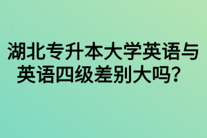 湖北专升本大学英语与英语四级差别大吗？