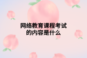 网络教育课程考试的内容是什么