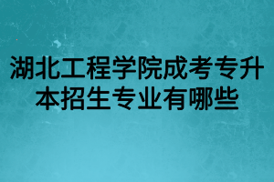 湖北工程学院成考专升本招生专业有哪些