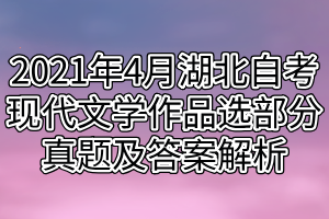 2021年4月湖北自考现代文学作品选部分真题及答案解析