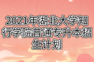 2021年湖北大学知行学院普通专升本招生计划