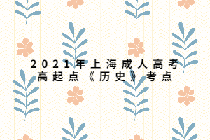 2021年上海成人高考高起点《历史》考点 (2)