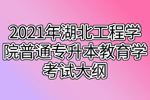 2021年湖北工程学院普通专升本教育学考试大纲