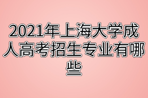 2021年上海大学成人高考招生专业有哪些