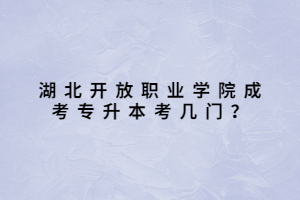 湖北开放职业学院成考专升本考几门？