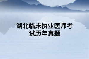 湖北临床执业医师考试历年真题