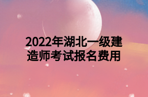 2022年湖北一级建造师考试报名费用